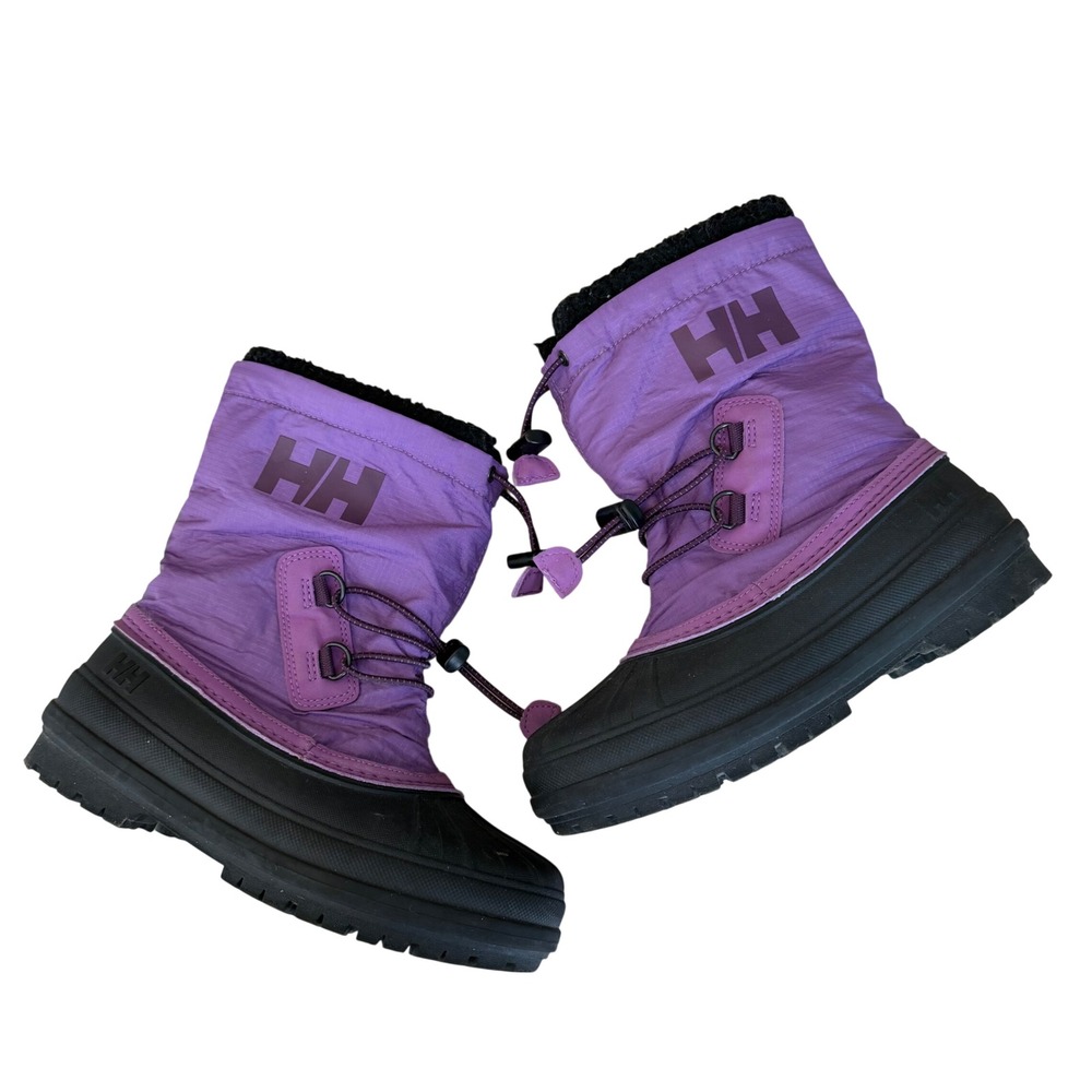 Helly Hansen Kids Purple Black Waterproof Insulated Snow Boots Size 2Y EU 32